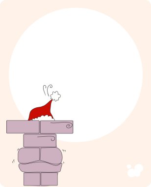 Santa got stuck in the chimney clipart