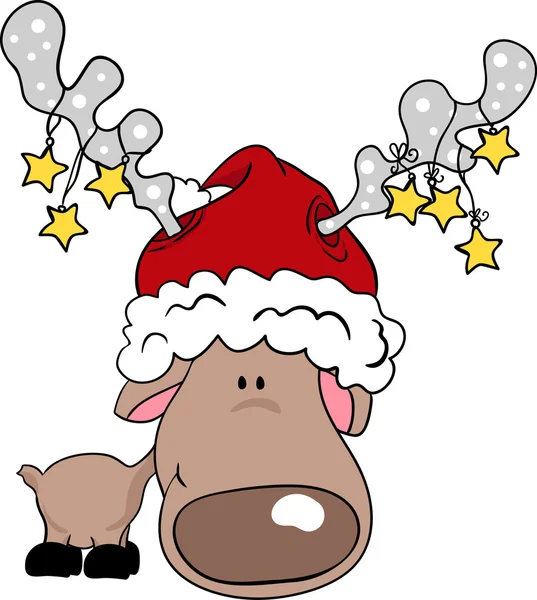Reindeer santa — Stock Vector