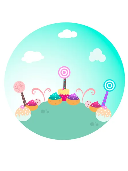 Terra di caramelle — Vettoriale Stock