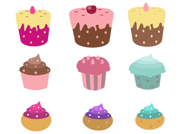 Aranyos cupcakes — Stock Vector
