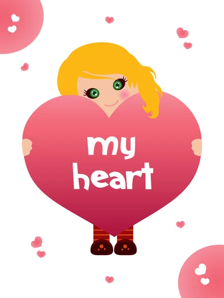 Mon grand coeur rose — Image vectorielle