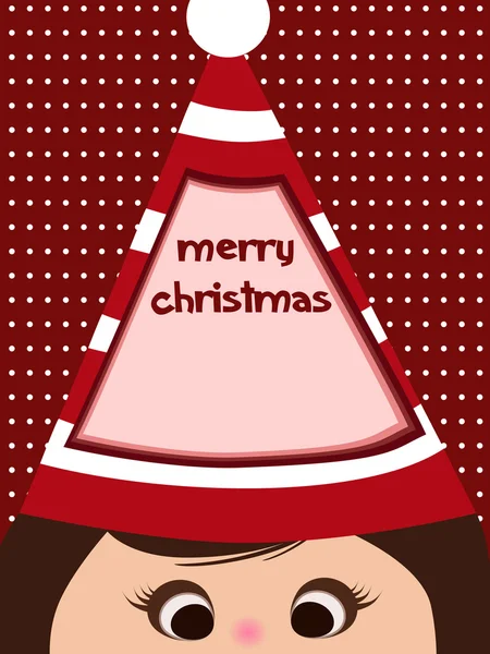 Christmas card with girl — Stock Vector