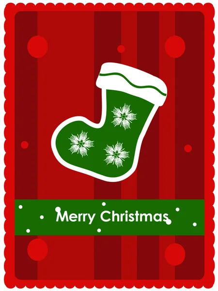 Χριστουγεννιάτικη κάρτα με κάλτσα των Χριστουγέννων — Διανυσματικό Αρχείο