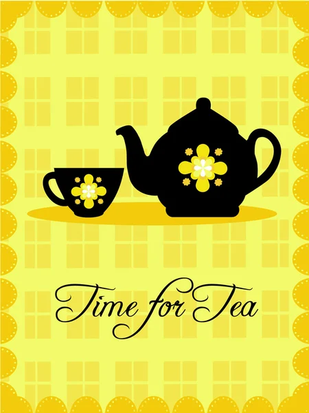Tiempo para el diseño del té — Vector de stock