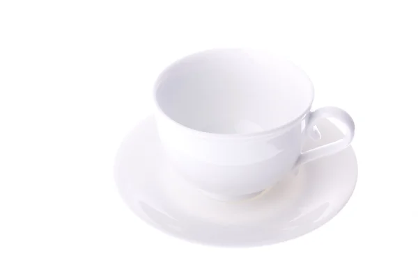Leere weiße Tasse mit Untertasse — Stockfoto