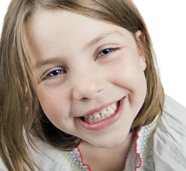 Ein hübsches blondes fünfjähriges Mädchen lizenzfreie Stockfotos