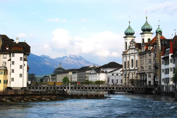 Pohled na staré město Lucern, Švýcarsko Royalty Free Stock Obrázky