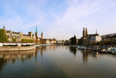 View of Zurich town center clipart