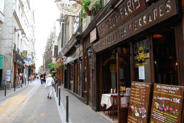 Street of Latin Quarter in Paris clipart