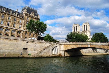 Seine river and Louvre clipart