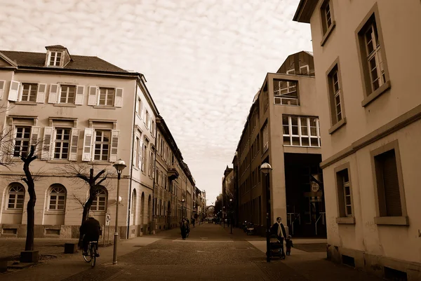 Sepia street Karlsruhe — Stockfoto