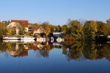 Freiberg moorage, yachts and reflection clipart