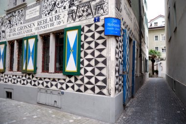 Swiss tavern with murals, Zurich, Switze clipart