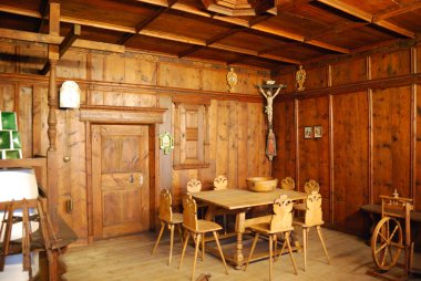 Medieval german rooms interior clipart