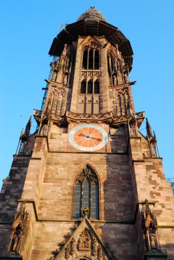 Clocktower of Freiburg cathedral clipart