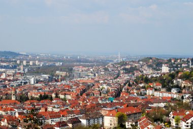 Panoramic view of Stuttgart city centre clipart