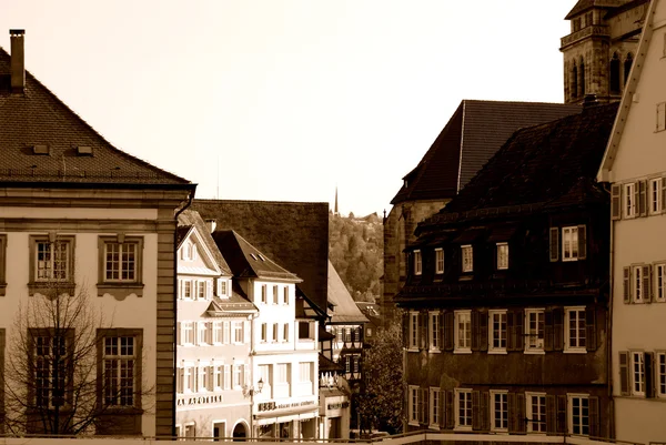 Sokak stuttgart-Esslingen sepya içinde — Stok fotoğraf