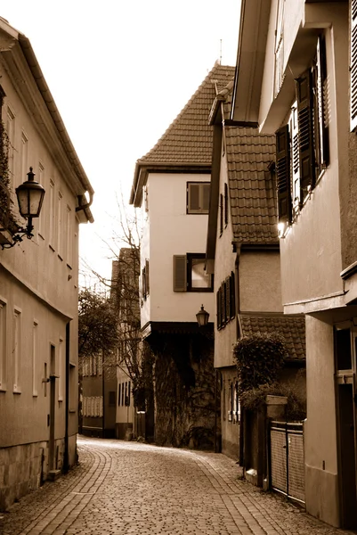 stock image Roofs of Baden Baden in sepia color