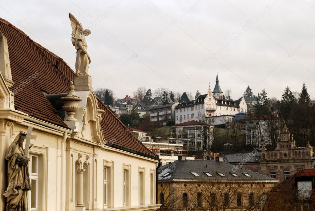 Religious statues and Baden-Baden citysc