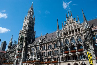 Munich city hall and Marienplatz clipart