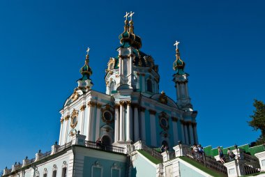 Orthodox church on Podol, in Kyiv clipart