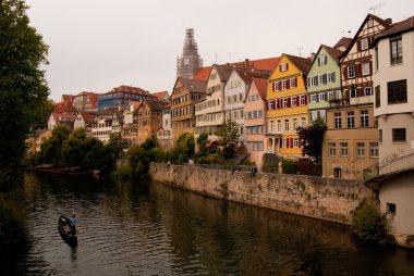 Tübingen old town and Neckar river clipart