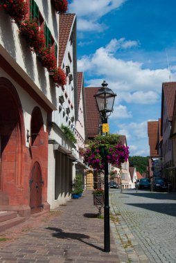 Street lantern with flowers in Stuttgart clipart