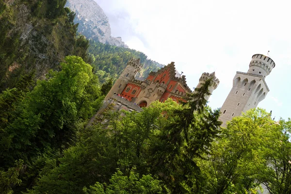 Баварські Альпи і замок Нойшванштайн — стокове фото