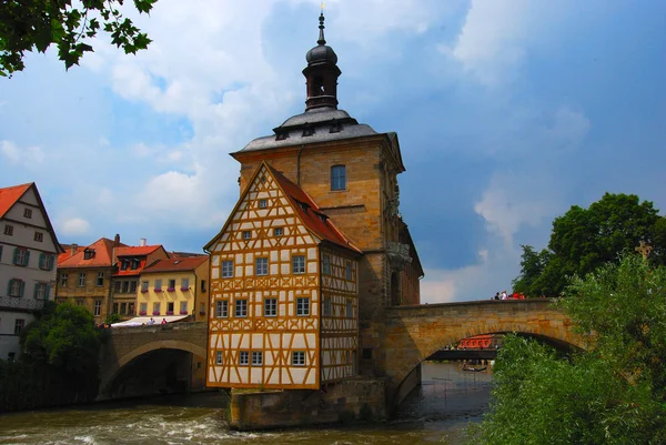 Town hall on the bridge, Bamberg — Stock Photo, Image