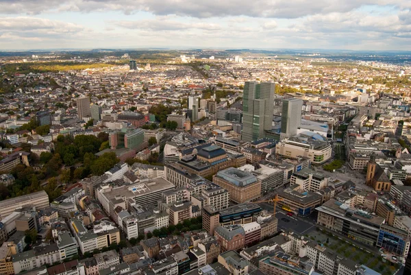 Panorámás kilátás nyílik frankfurt am main — Stock Fotó