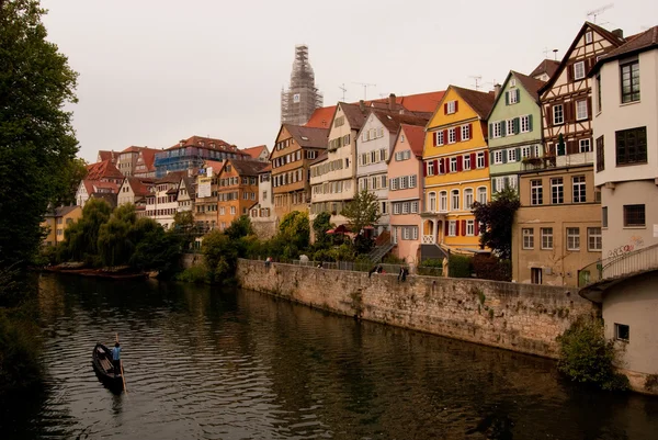 Vieille ville de Tübingen et rivière Neckar Images De Stock Libres De Droits