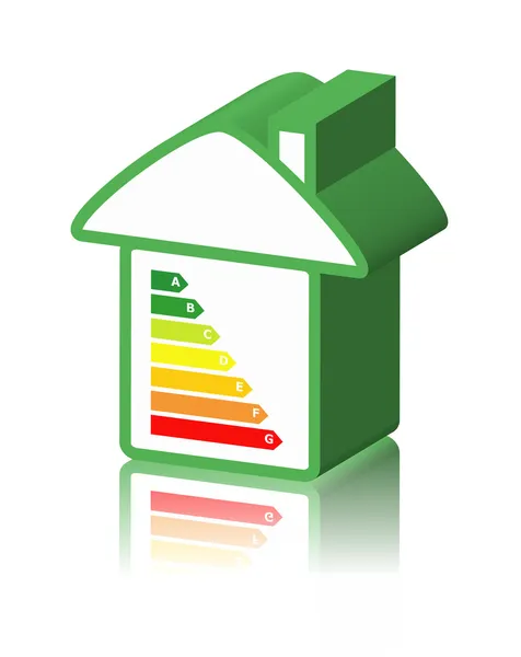 Energieklassifizierung und Haus Stockbild