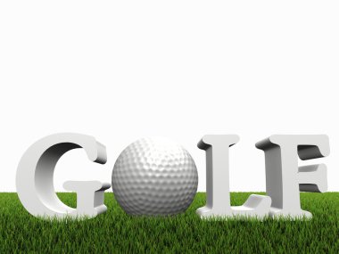 Golf concept on green gras clipart