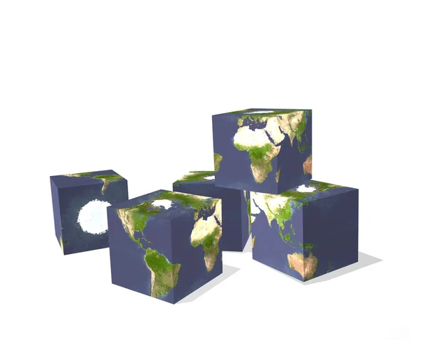 Cubic earth — Stock Photo, Image