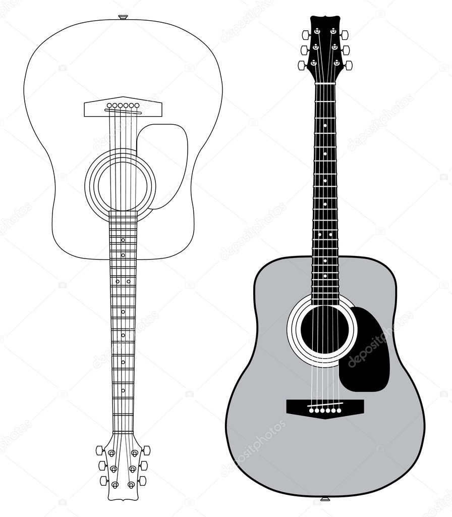 Acoustic guitar — Stock Vector © Artizarus #2075049