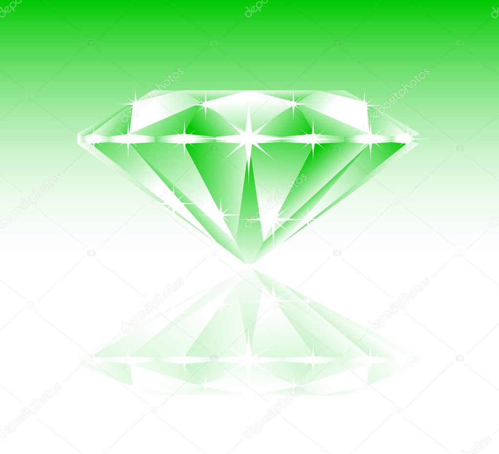 Green diamond Stock Vector Image by ©Artizarus #2075176