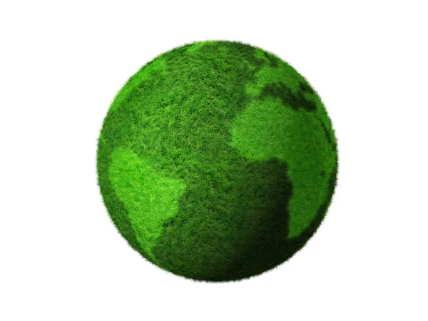 3D grönt gräs globe — Stockfoto
