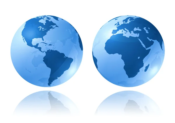 Blå glansig glober — Stockfoto