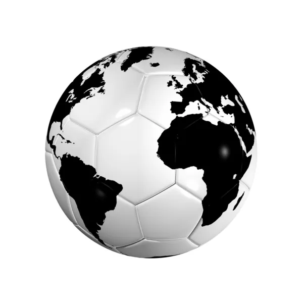 Futbol futbol topu dünya Küre — Stok fotoğraf
