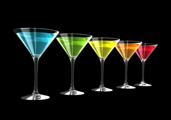 Copos de cocktail 3D — Fotografia de Stock