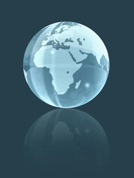 3D svět skleněné koule — Stock fotografie