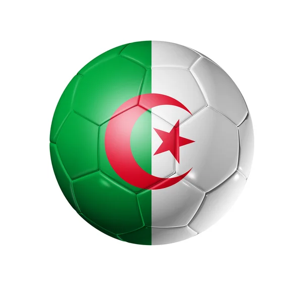 足球足球球与阿尔及利亚国旗 — 图库照片
