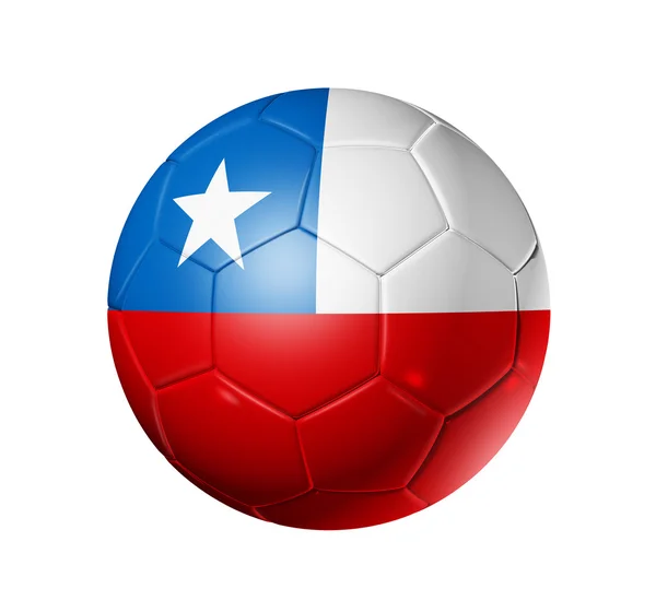 Ballon de football avec drapeau chilien — Photo