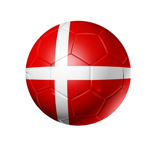 足球足球球与丹麦国旗 — 图库照片