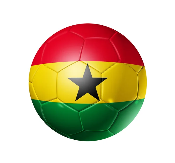 Soccer football ball with Ghana flag — Stock Photo, Image