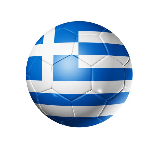 Soccer football ball with Greece flag — Stock Photo, Image