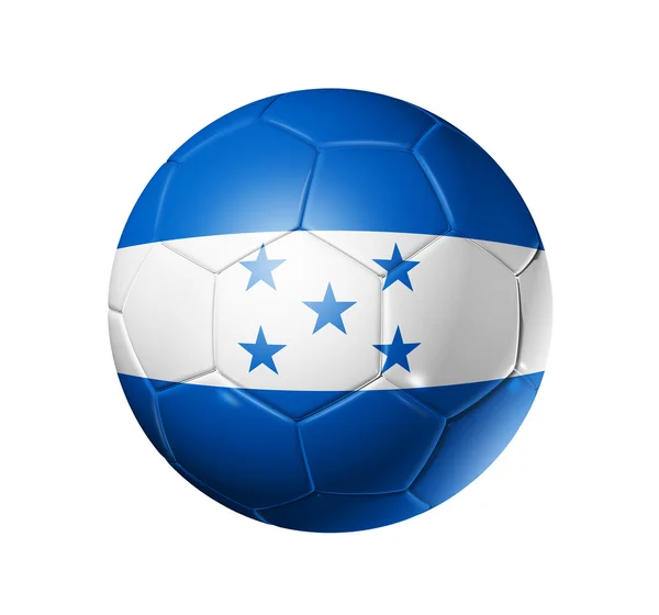 Fútbol pelota de fútbol con bandera de Honduras — Foto de Stock