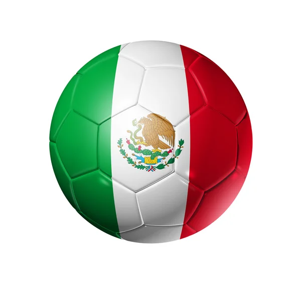 Μπάλα ποδοσφαίρου ποδοσφαίρου με την σημαία του Μεξικού — Φωτογραφία Αρχείου