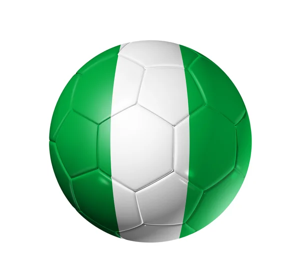Pallone da calcio con bandiera nigeriana — Foto Stock