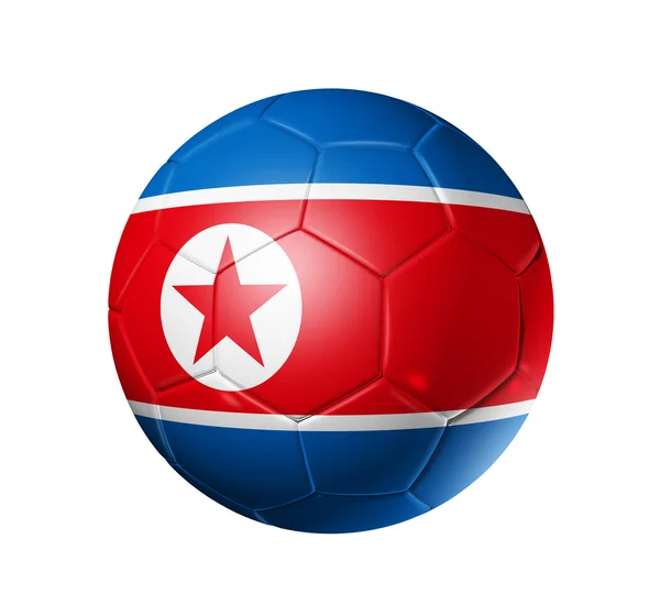 Soccer football ball with north Korea fl — Stock Photo, Image